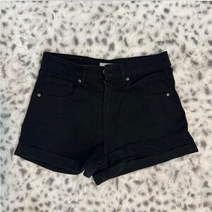 Black Denim Shorts